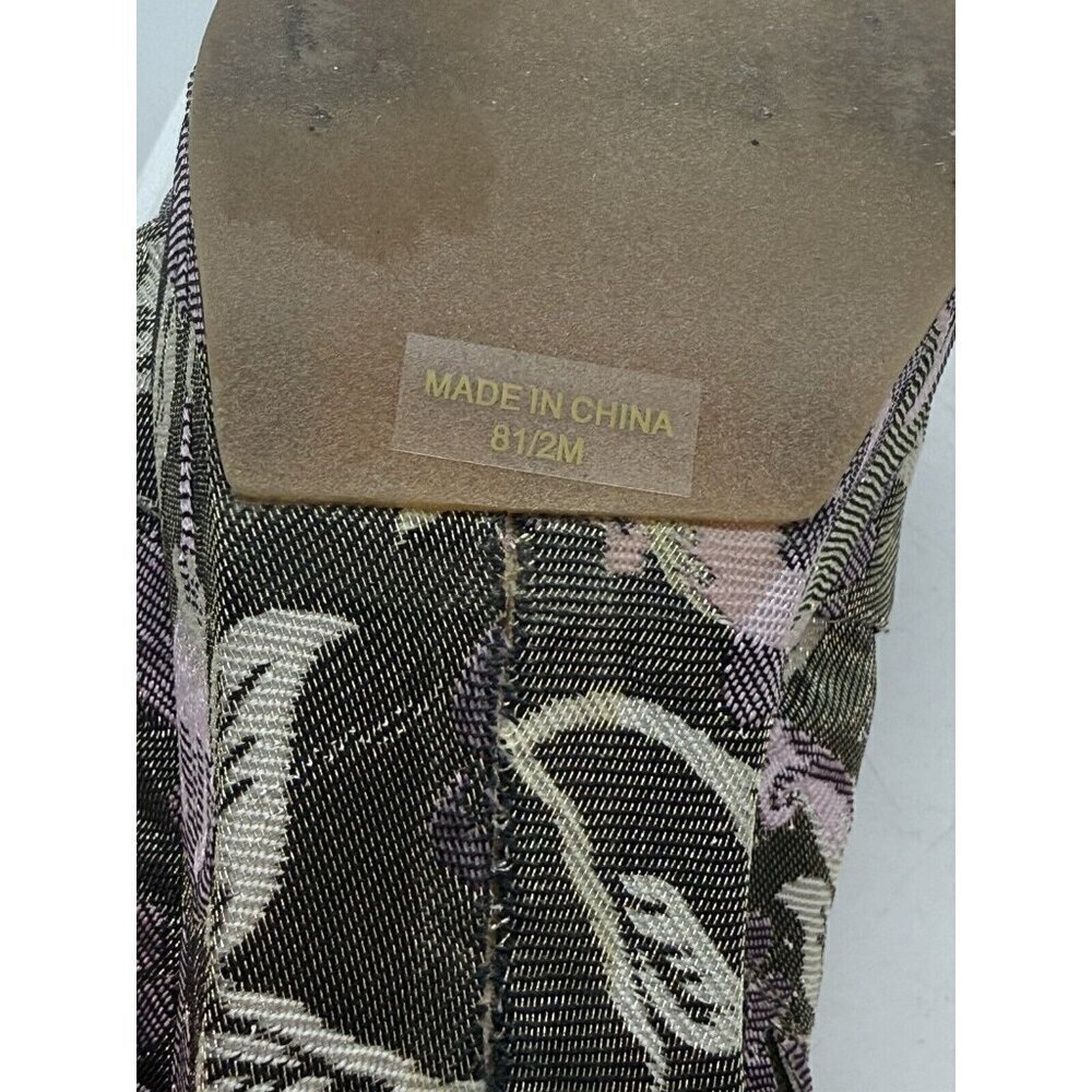 Rebecca Minkoff Jaden Platform Sandal 8.5 Jacquard Floral Slide Metallic Multi - Picture 7 of 7